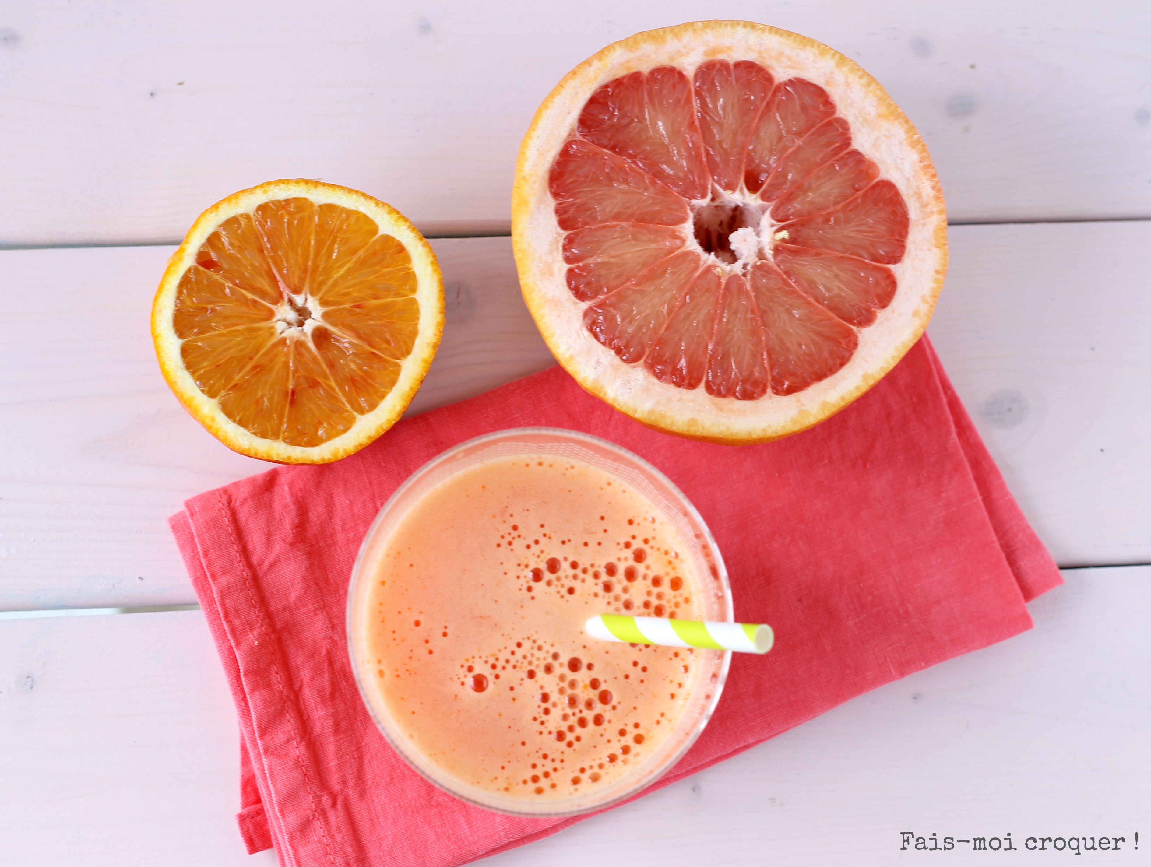 Un jus détox et vitaminé à l'orange, pamplemousse, carotte et gingembre