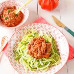 spaghetti de courgette et bolognaise vegan