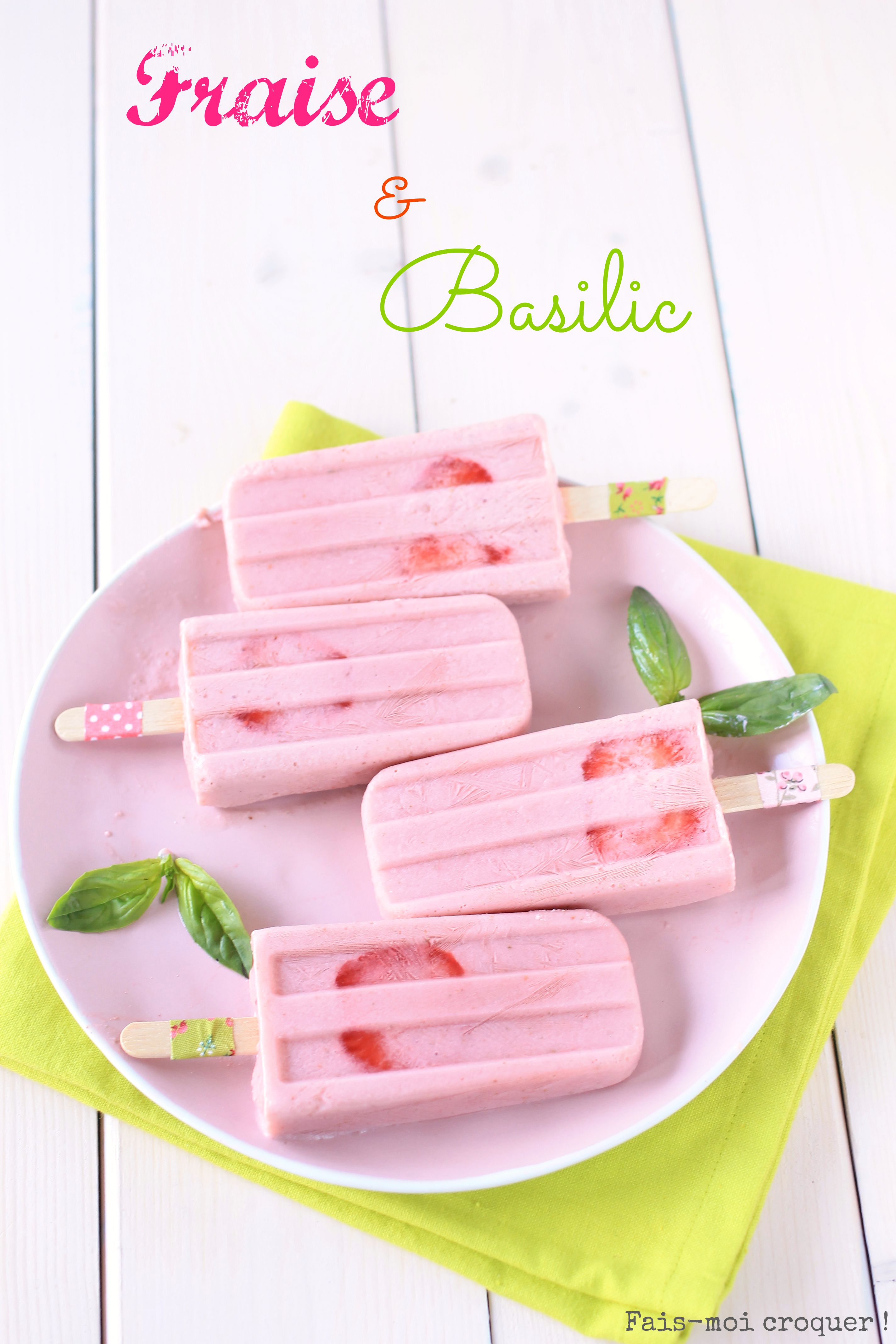Popsicle fraise basilic