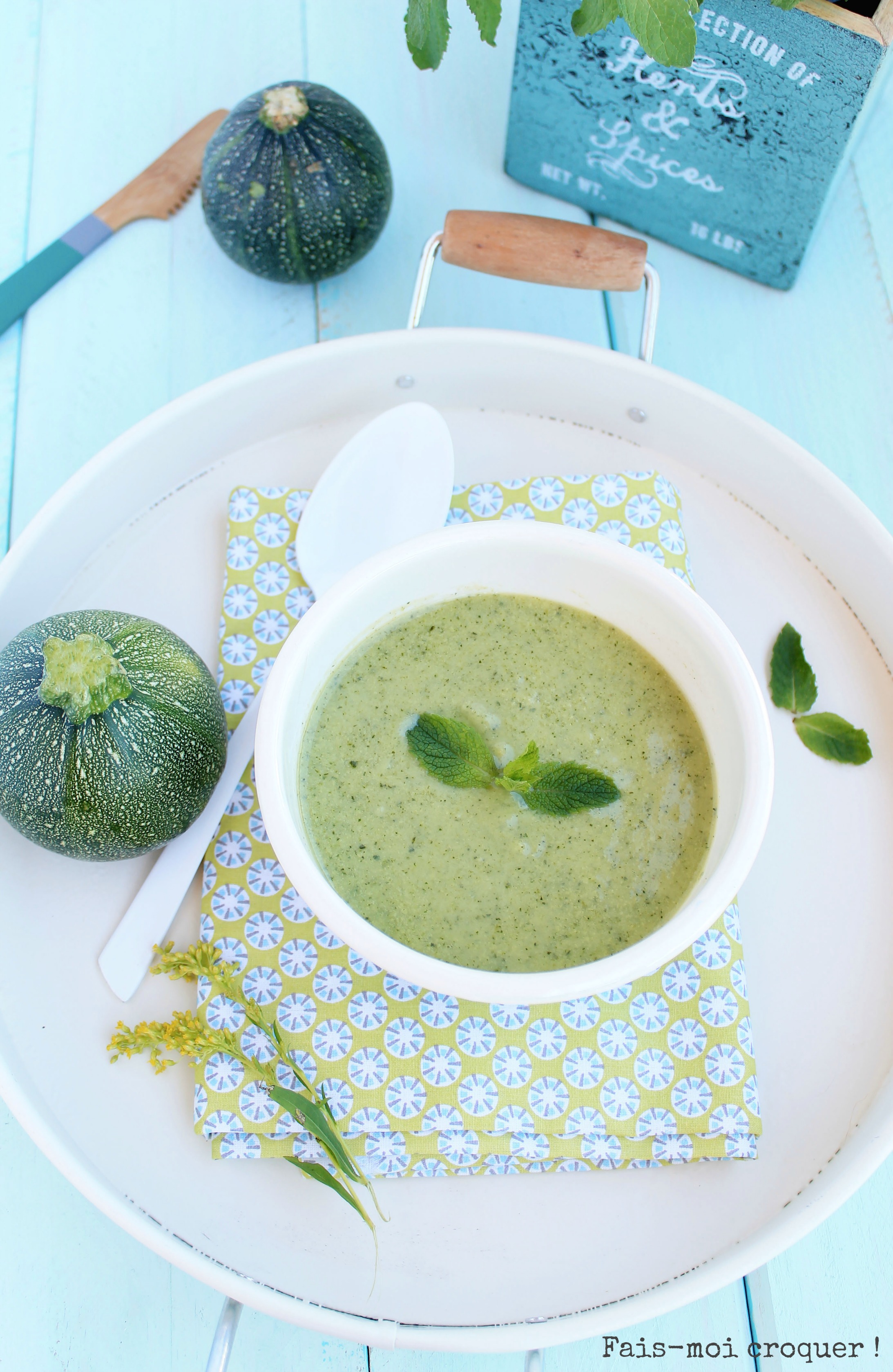 gaspacho courgettes menthe