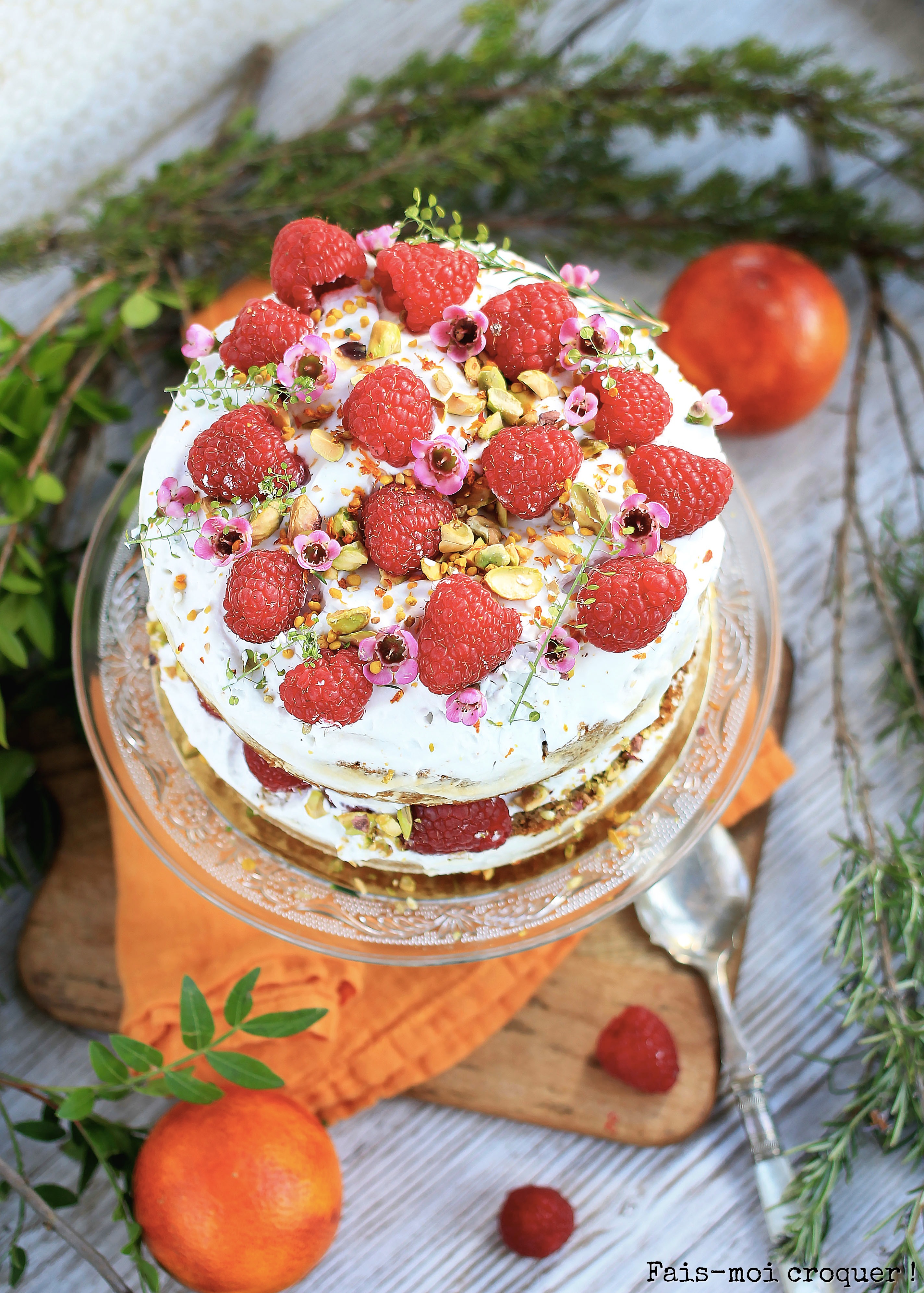 Naked Cake Vegan A Indice Glycemique Bas A L Orange Et A La Framboise