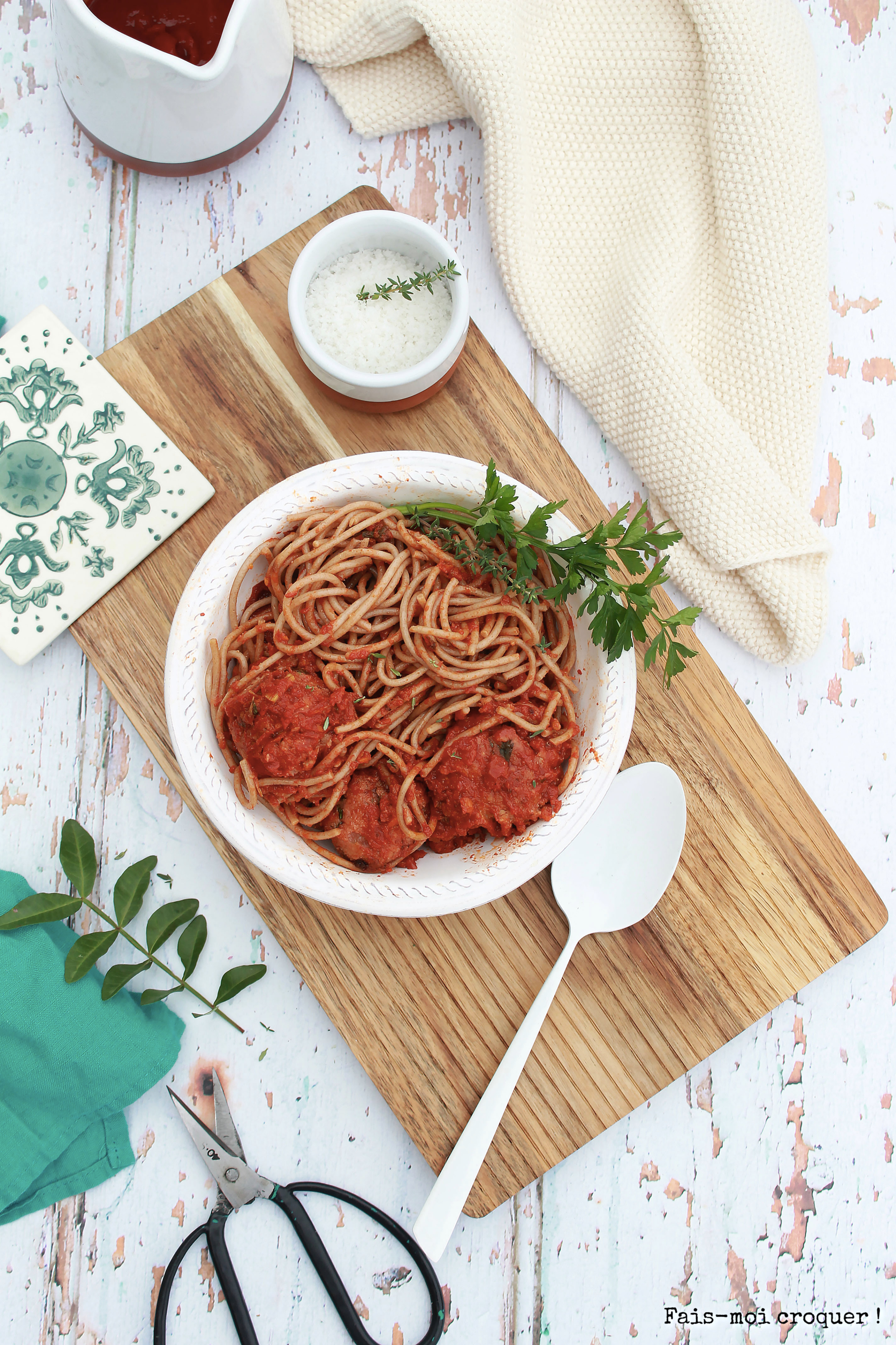 Spaghetti boulette vegan – aime & mange